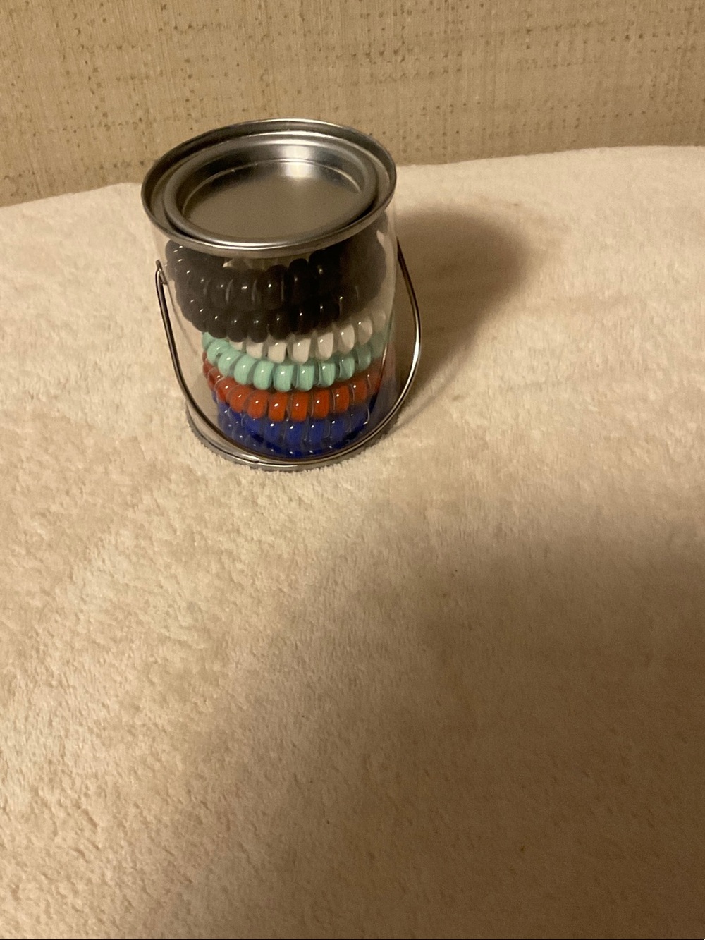 Kids Spiral Hair Ties Set ā Black, White, Mint, Orange, Blue